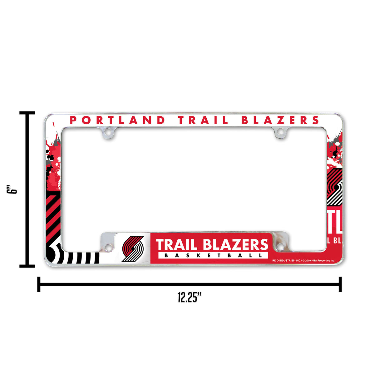 NBA Portland Trail Blazers All Over Chrome Frame Fan Gear NBA Portland Trail Blazers