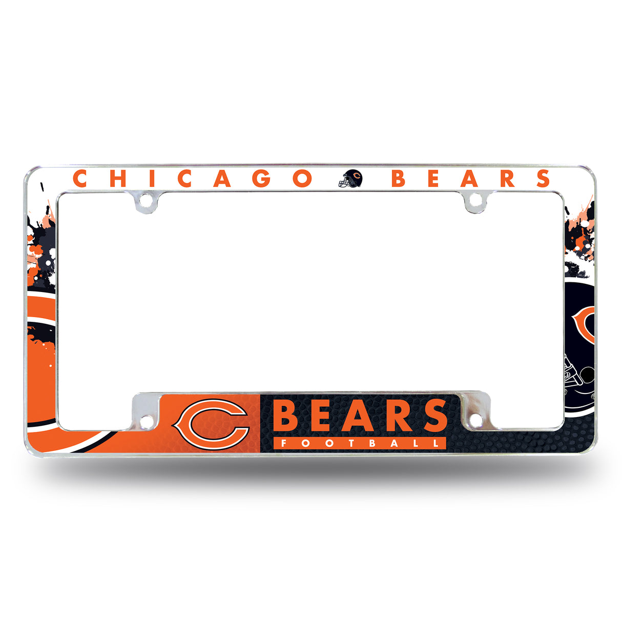 NFL Chicago Bears All Over Chrome Frame Fan Gear NFL Chicago Bears