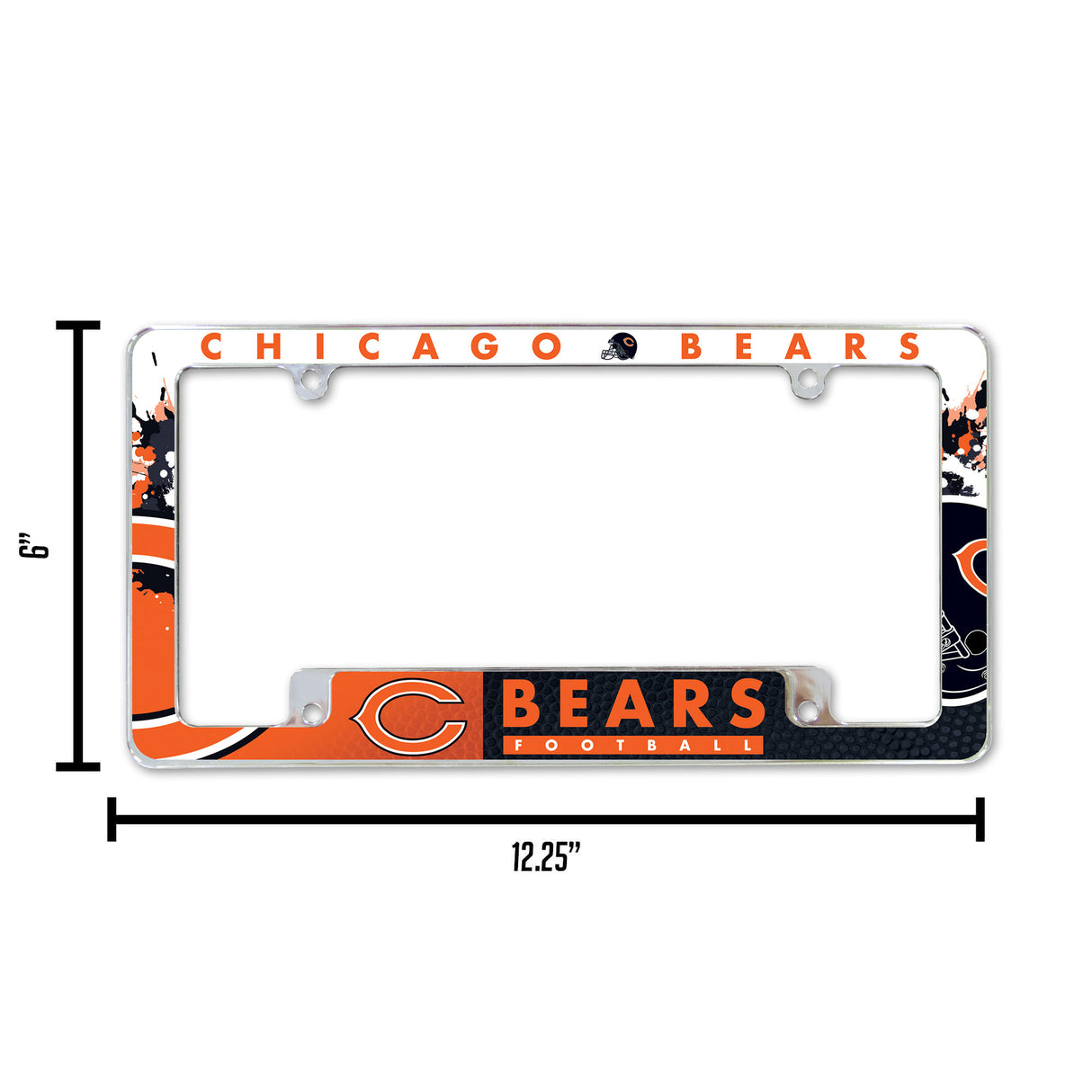 NFL Chicago Bears All Over Chrome Frame Fan Gear NFL Chicago Bears