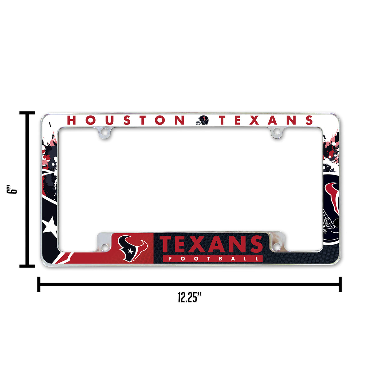 NFL Houston Texans All Over Chrome Frame Fan Gear NFL Houston Texans