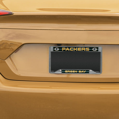 NFL Green Bay Packers Chrome Glitter License Plate Frame Fan Gear NFL Green Bay Packers