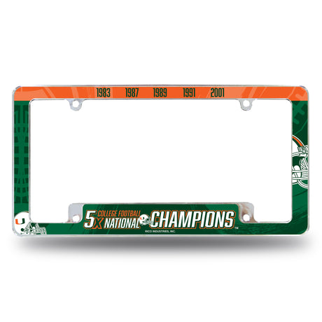 NCAA Miami Hurricanes - The U All Over Chrome Frame Fan Gear NCAA Miami Hurricanes