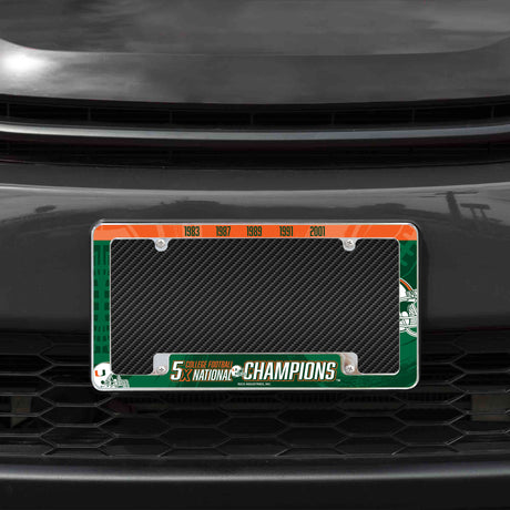 NCAA Miami Hurricanes - The U All Over Chrome Frame Fan Gear NCAA Miami Hurricanes