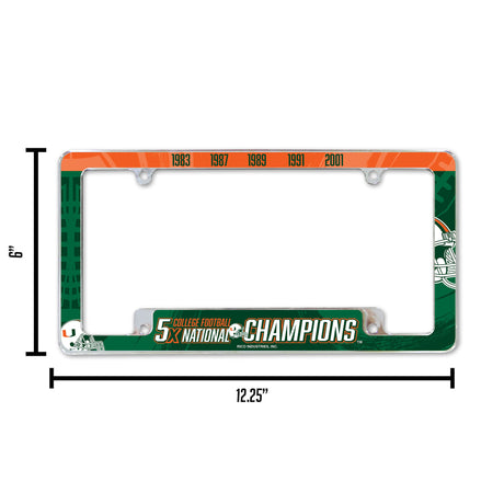 NCAA Miami Hurricanes - The U All Over Chrome Frame Fan Gear NCAA Miami Hurricanes