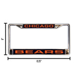 NFL Chicago Bears Laser Cut Chrome License Plate Frame Fan Gear NFL Chicago Bears