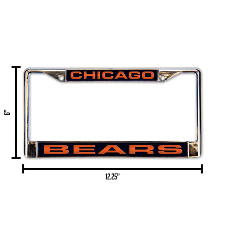 NFL Chicago Bears Laser Cut Chrome License Plate Frame Fan Gear NFL Chicago Bears