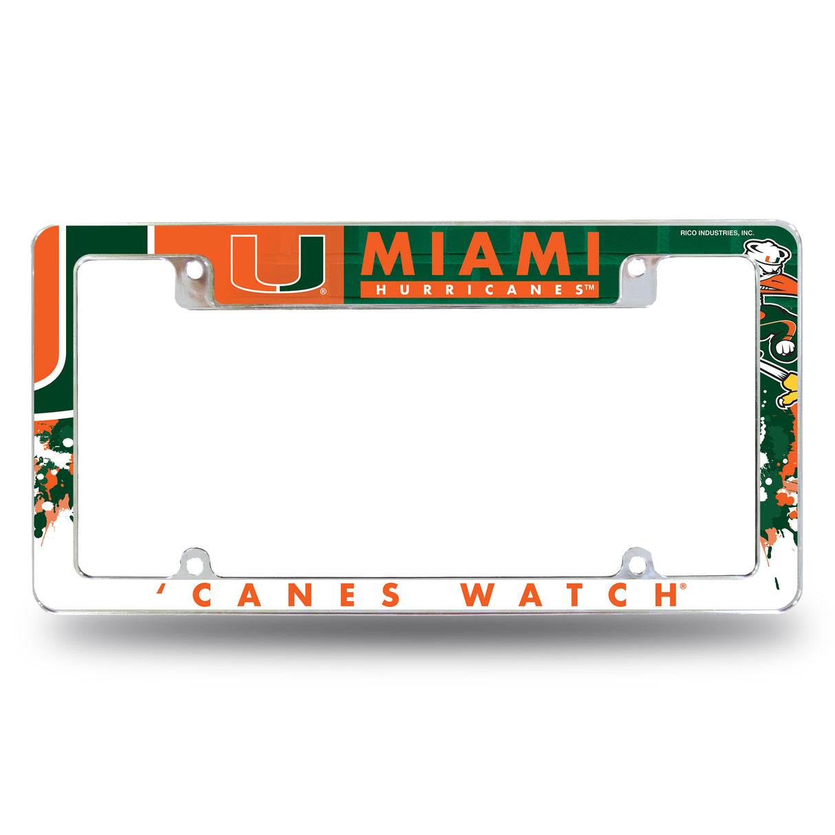 NCAA Miami Hurricanes - The U All Over Chrome Frame Fan Gear NCAA Miami Hurricanes