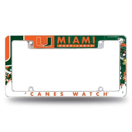 NCAA Miami Hurricanes - The U All Over Chrome Frame Fan Gear NCAA Miami Hurricanes