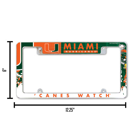 NCAA Miami Hurricanes - The U All Over Chrome Frame Fan Gear NCAA Miami Hurricanes