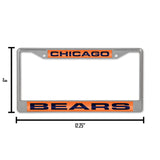 NFL Chicago Bears Laser Cut Chrome License Plate Frame Fan Gear NFL Chicago Bears