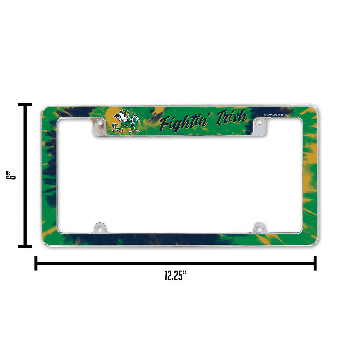 NCAA Notre Dame Fighting Irish - ND All Over Chrome Frame Fan Gear NCAA Notre Dame Fighting Irish