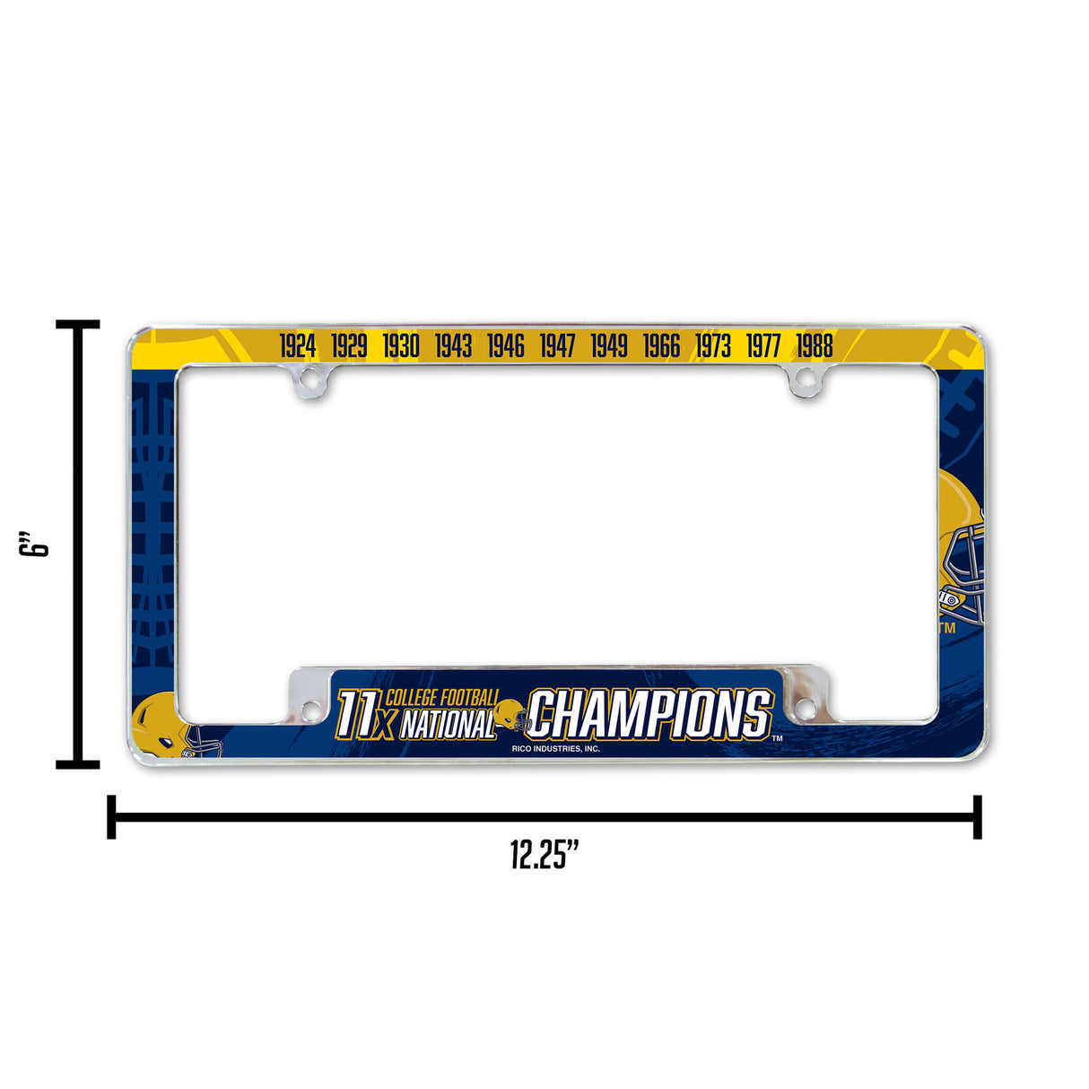 NCAA Notre Dame Fighting Irish - ND All Over Chrome Frame Fan Gear NCAA Notre Dame Fighting Irish