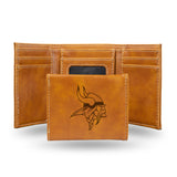 NFL Minnesota Vikings Laser Engraved Trifold Wallet Fan Gear NFL Minnesota Vikings