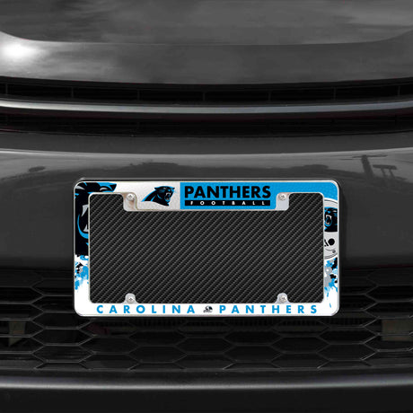 NFL Carolina Panthers All Over Chrome Frame Fan Gear NFL Carolina Panthers