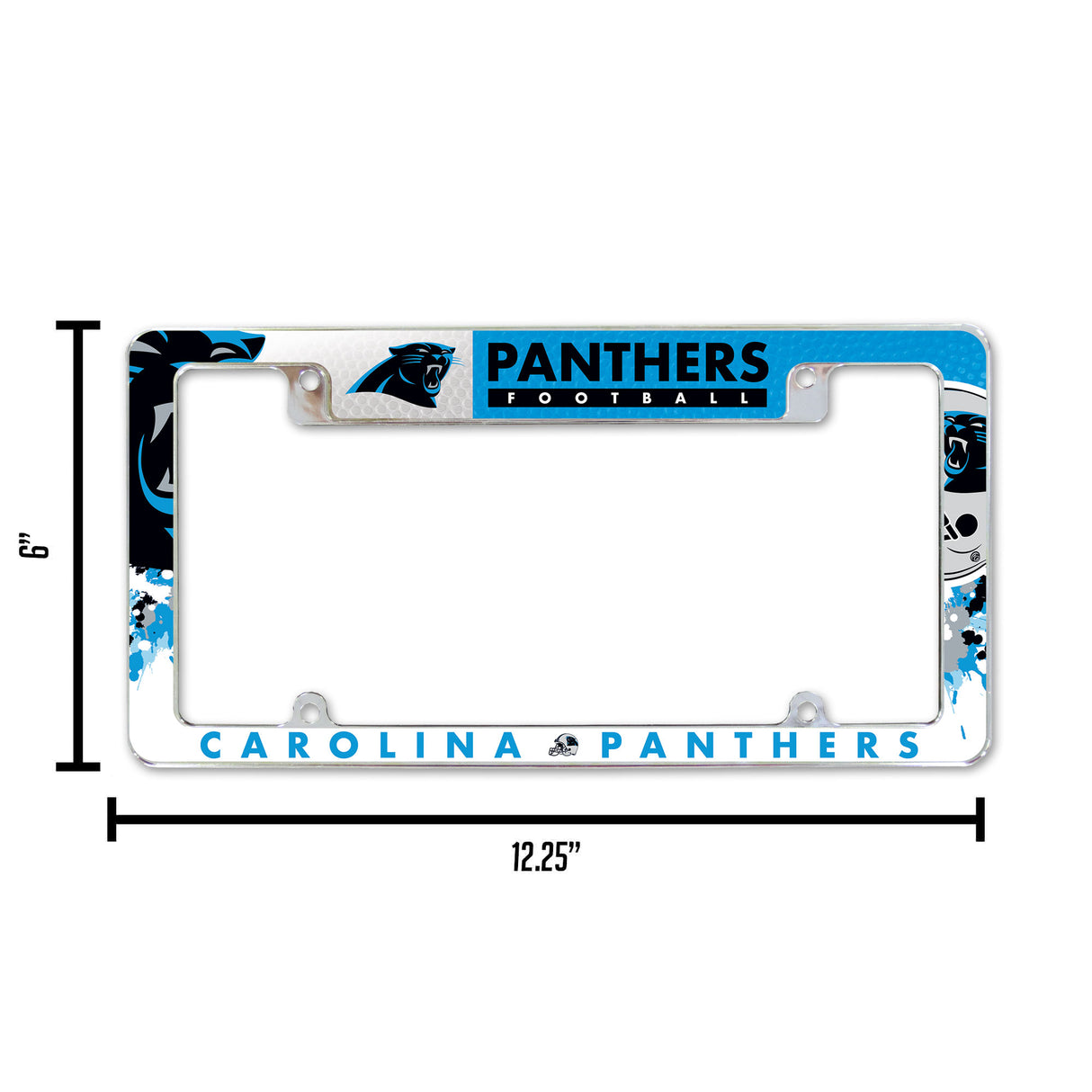 NFL Carolina Panthers All Over Chrome Frame Fan Gear NFL Carolina Panthers