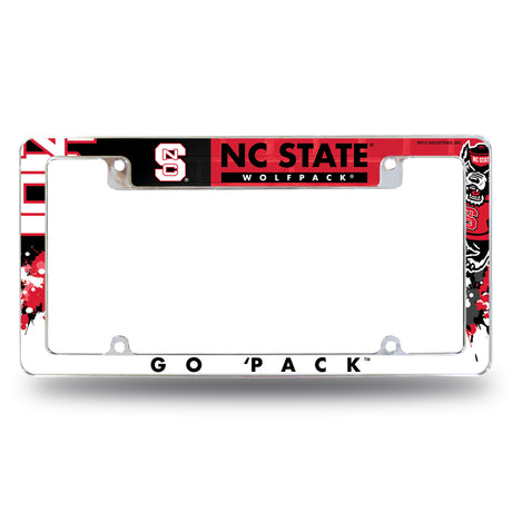 NCAA North Carolina State Wolfpack All Over Chrome Frame Fan Gear NCAA North Carolina State Wolfpack