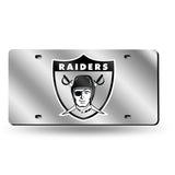 NFL Las Vegas Raiders Laser Cut Silver License Plate Tag Fan Gear NFL Las Vegas Raiders