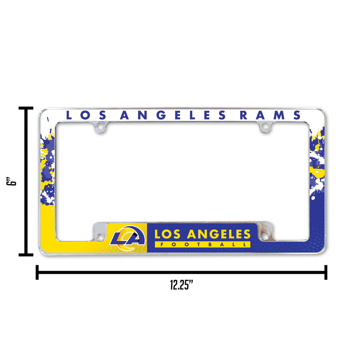 NFL Los Angeles Rams All Over Chrome Frame Fan Gear NFL Los Angeles Rams