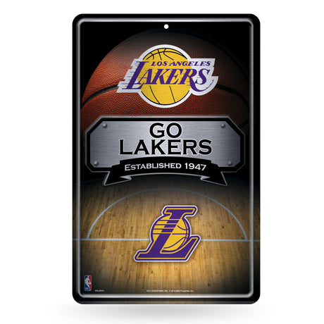 NBA Los Angeles Lakers Large Metal Sign Fan Gear NBA Los Angeles Lakers