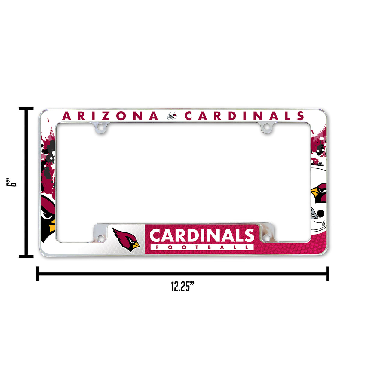 NFL Arizona Cardinals All Over Chrome Frame Fan Gear NFL Arizona Cardinals
