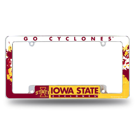 NCAA Iowa State Cyclones All Over Chrome Frame Fan Gear NCAA Iowa State Cyclones