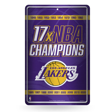 NBA Los Angeles Lakers Large Metal Sign Fan Gear NBA Los Angeles Lakers