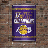 NBA Los Angeles Lakers Large Metal Sign Fan Gear NBA Los Angeles Lakers