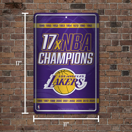 NBA Los Angeles Lakers Large Metal Sign Fan Gear NBA Los Angeles Lakers