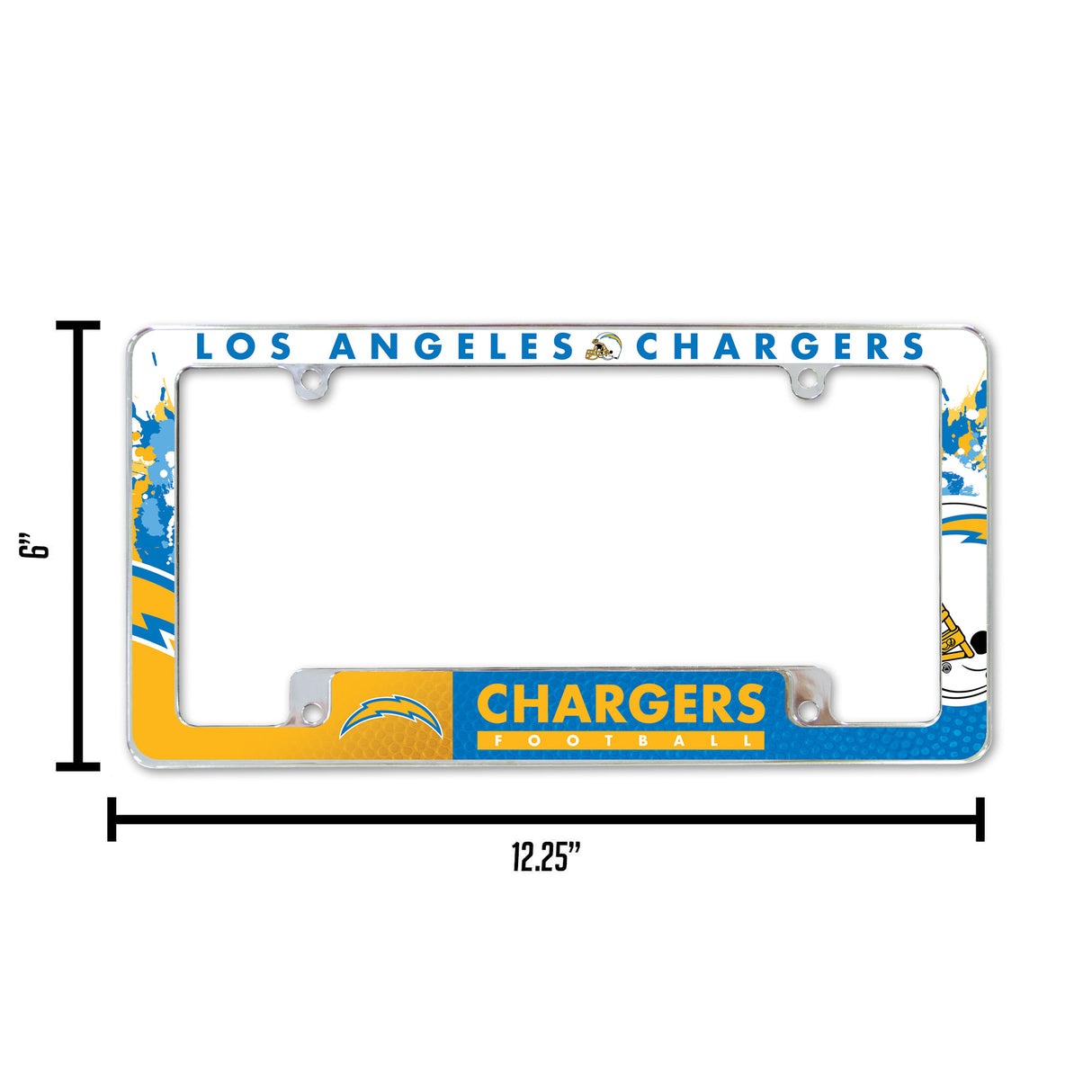 NFL Los Angeles Chargers All Over Chrome Frame Fan Gear NFL Los Angeles Chargers