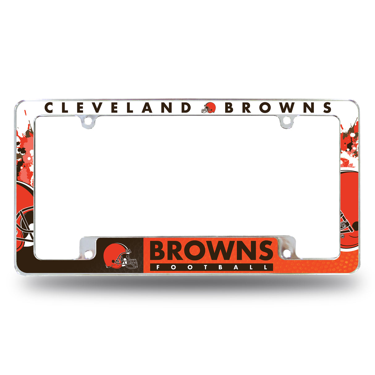 NFL Cleveland Browns All Over Chrome Frame Fan Gear NFL Cleveland Browns