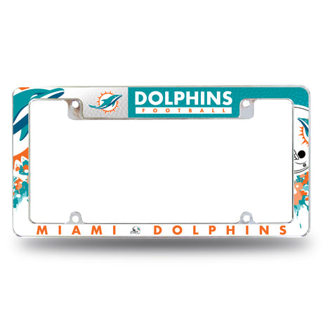 NFL Miami Dolphins All Over Chrome Frame Fan Gear NFL Miami Dolphins
