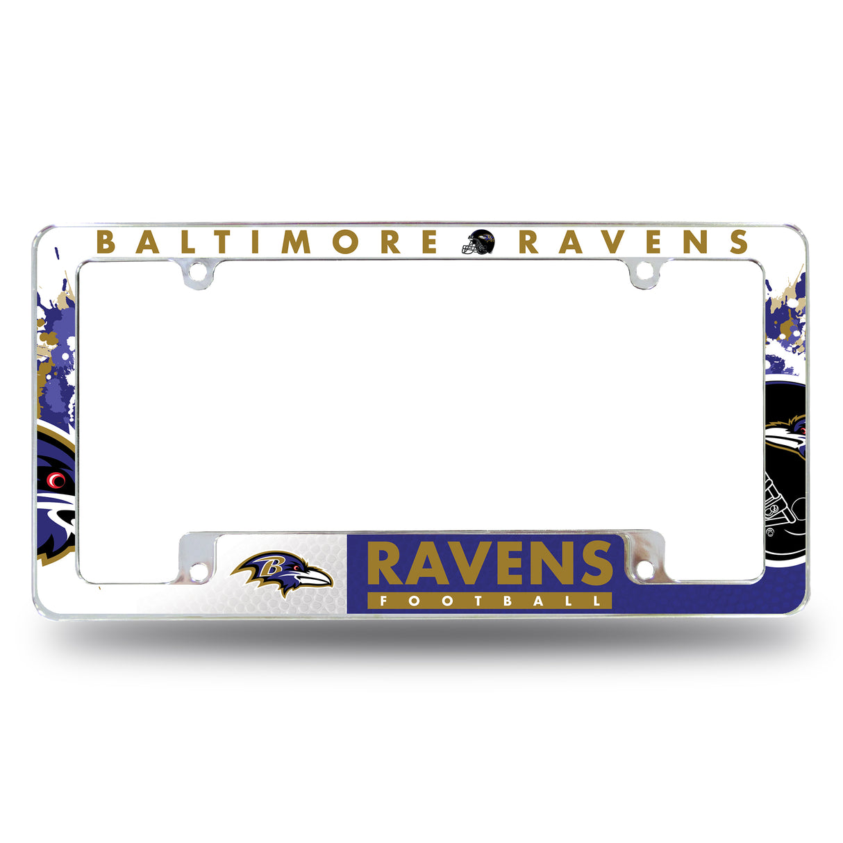 NFL Baltimore Ravens All Over Chrome Frame Fan Gear NFL Baltimore Ravens