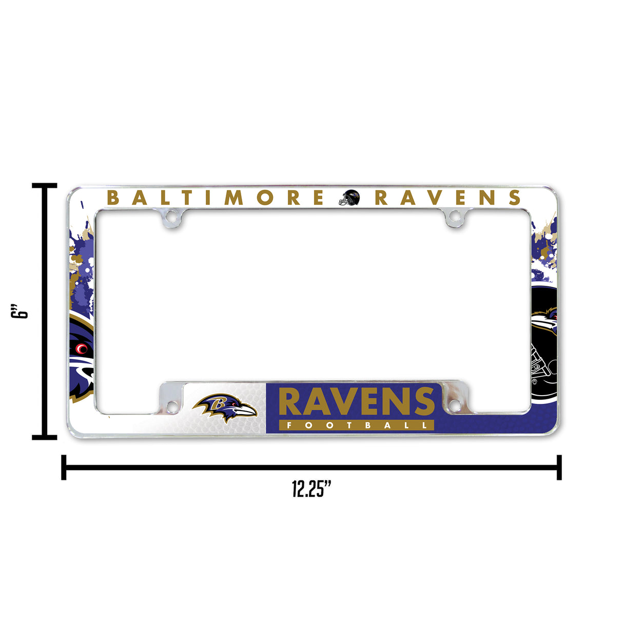 NFL Baltimore Ravens All Over Chrome Frame Fan Gear NFL Baltimore Ravens