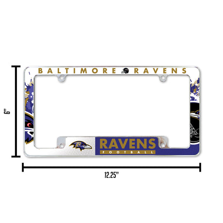 NFL Baltimore Ravens All Over Chrome Frame Fan Gear NFL Baltimore Ravens