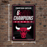 NBA Chicago Bulls Large Metal Sign Fan Gear NBA Chicago Bulls
