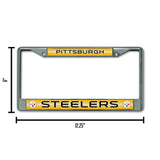 NFL Pittsburgh Steelers Chrome Glitter License Plate Frame Fan Gear NFL Pittsburgh Steelers