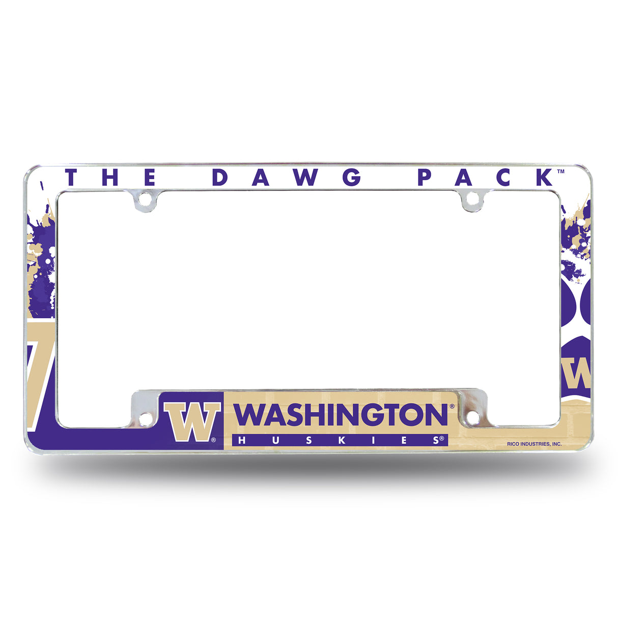 NCAA Washington Huskies All Over Chrome Frame Fan Gear NCAA Washington Huskies