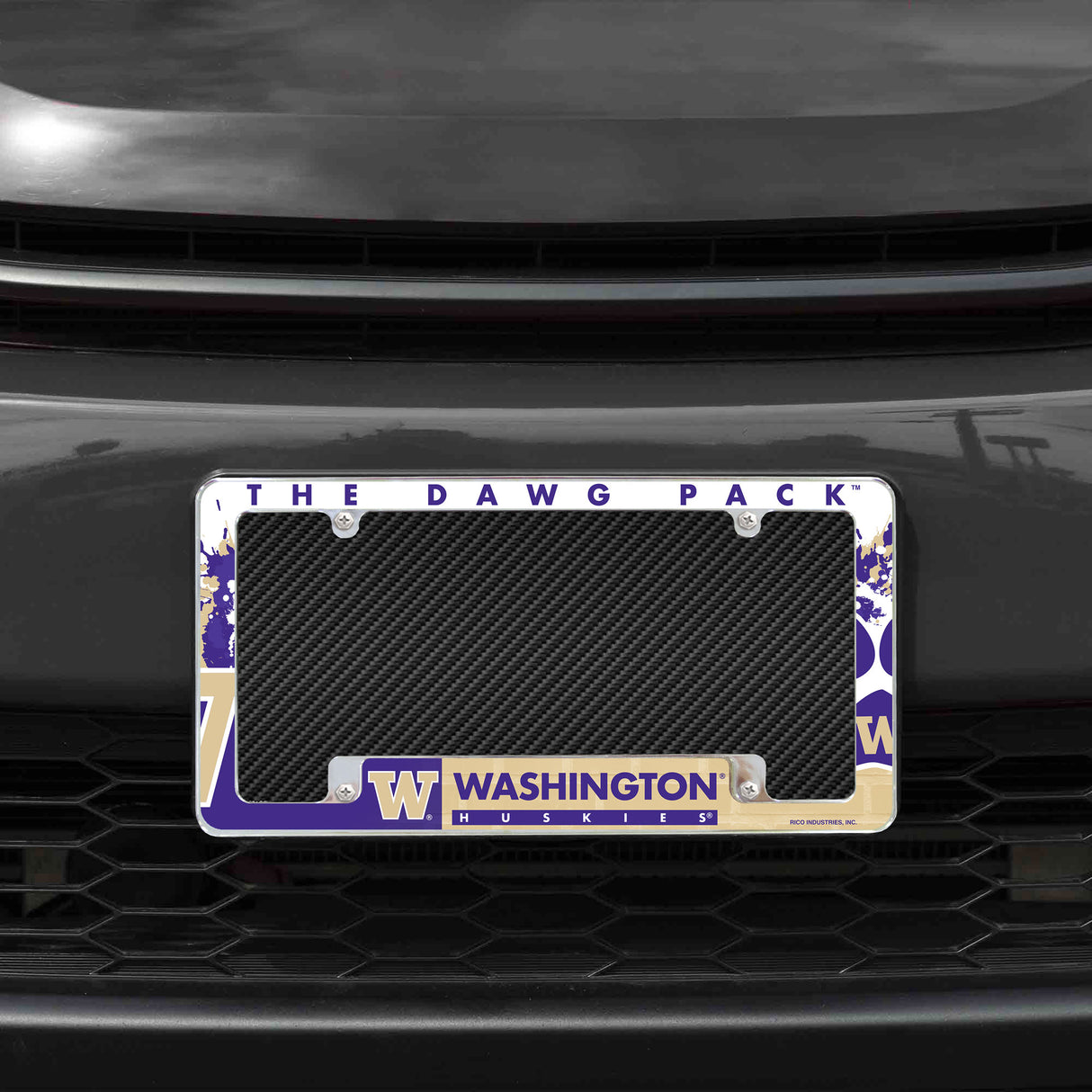 NCAA Washington Huskies All Over Chrome Frame Fan Gear NCAA Washington Huskies