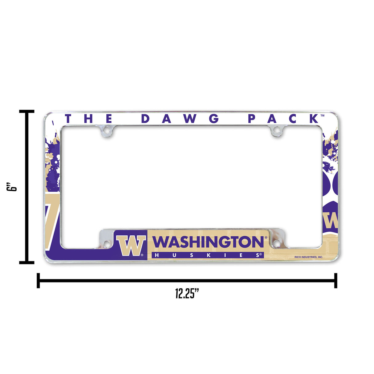 NCAA Washington Huskies All Over Chrome Frame Fan Gear NCAA Washington Huskies