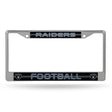 NFL Las Vegas Raiders Chrome Glitter License Plate Frame Fan Gear NFL Las Vegas Raiders