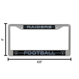 NFL Las Vegas Raiders Chrome Glitter License Plate Frame Fan Gear NFL Las Vegas Raiders