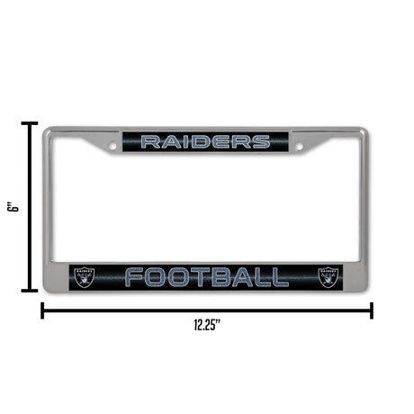 NFL Las Vegas Raiders Chrome Glitter License Plate Frame Fan Gear NFL Las Vegas Raiders