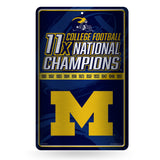 NCAA Michigan Wolverines Large Metal Sign Fan Gear NCAA Michigan Wolverines