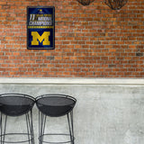 NCAA Michigan Wolverines Large Metal Sign Fan Gear NCAA Michigan Wolverines