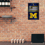 NCAA Michigan Wolverines Large Metal Sign Fan Gear NCAA Michigan Wolverines