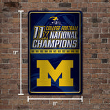 NCAA Michigan Wolverines Large Metal Sign Fan Gear NCAA Michigan Wolverines