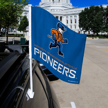 NCAA Wisconsin-Platteville Pioneers Car Flag Fan Gear NCAA Wisconsin-Platteville Pioneers