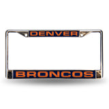 NFL Denver Broncos Laser Cut Chrome License Plate Frame Fan Gear NFL Denver Broncos