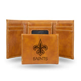 NFL New Orleans Saints Laser Engraved Trifold Wallet Fan Gear NFL New Orleans Saints