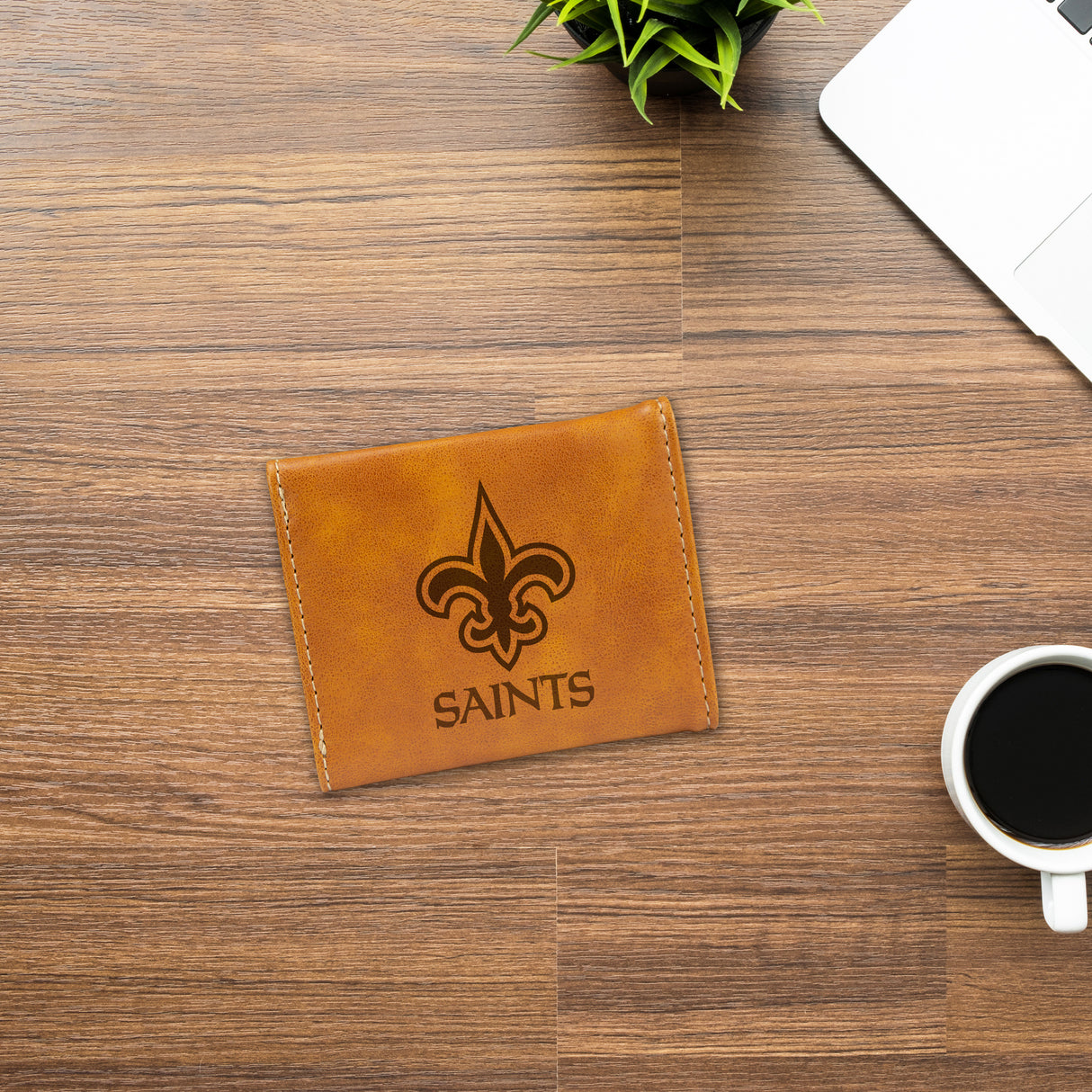 NFL New Orleans Saints Laser Engraved Trifold Wallet Fan Gear NFL New Orleans Saints